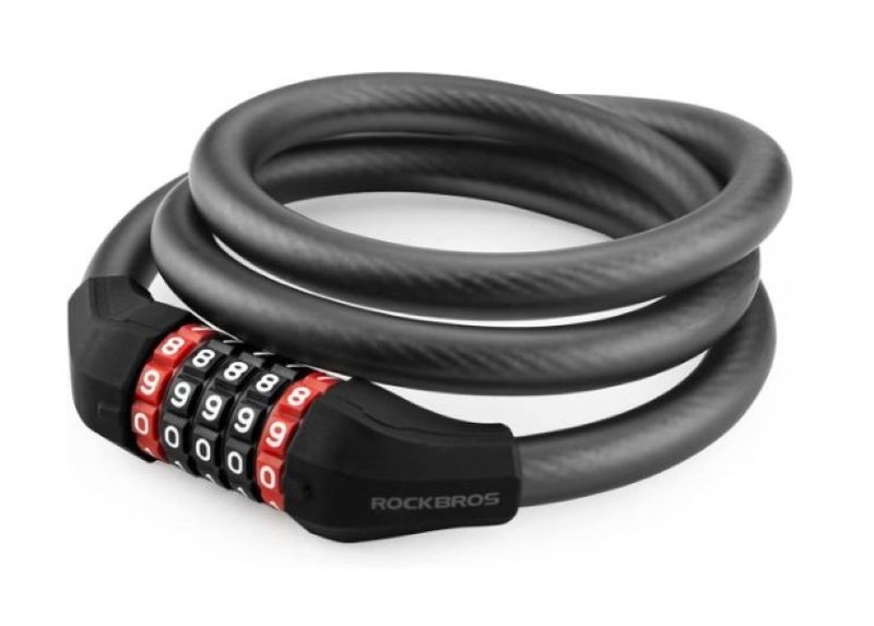Rockbros 120cm Bicycle Combination Cable Lock - Black