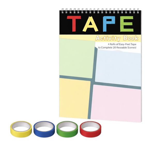 Kids DIY Carft Kit With Reusable Activity Book &amp; 4 Color Tape Rolls