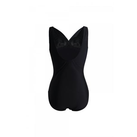 Sorrento Swim Black Drape Detail Tummy Control Swimsuit, Linzi