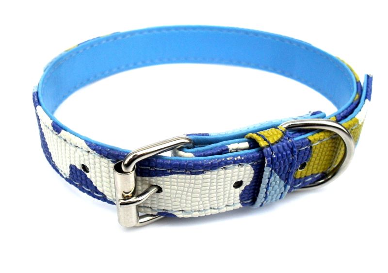 Camo Style Camouflage Dog Collar Medium - Aquamarine