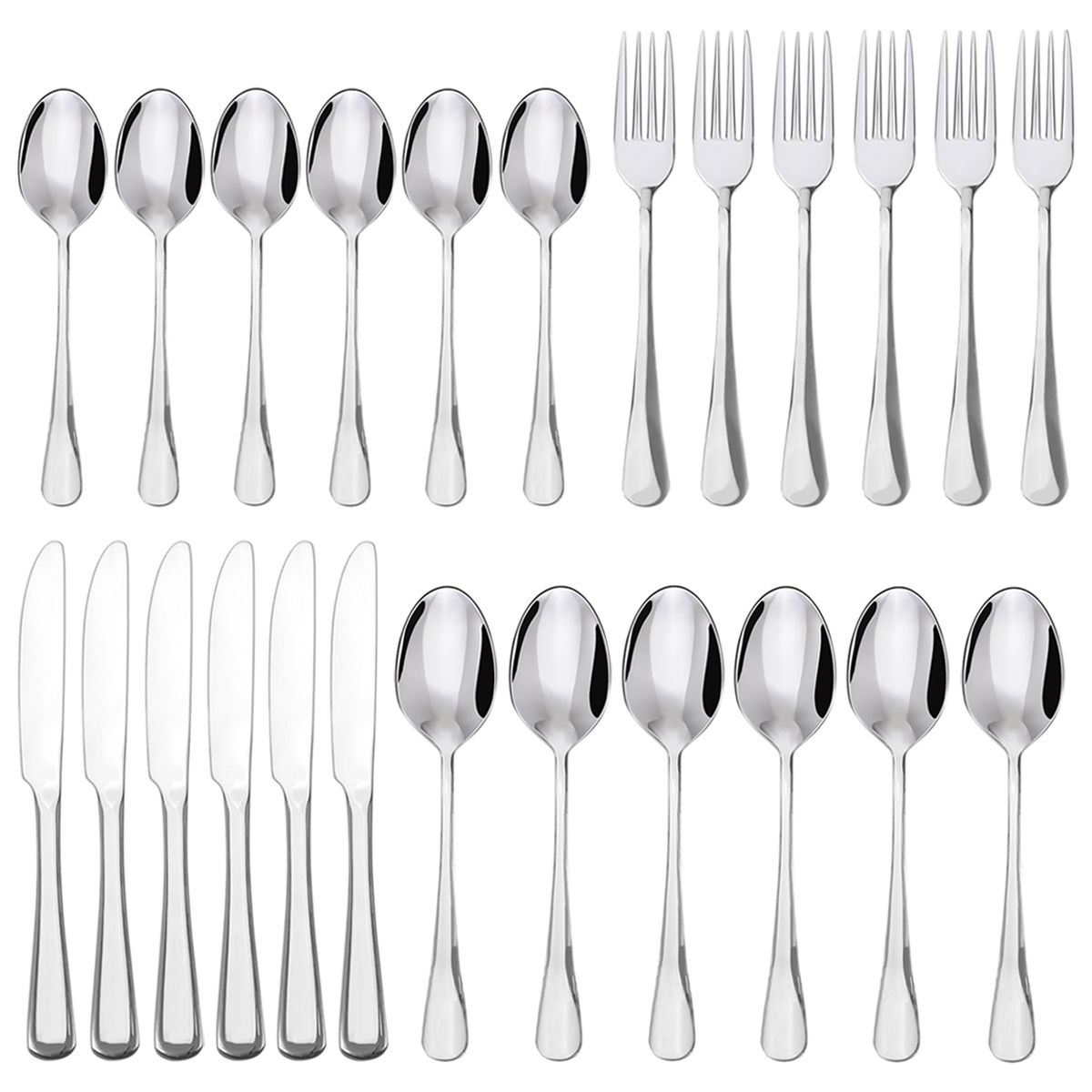 24pcs Sliver Stainless Steel Cutlery Set Shop Today. Get it Tomorrow