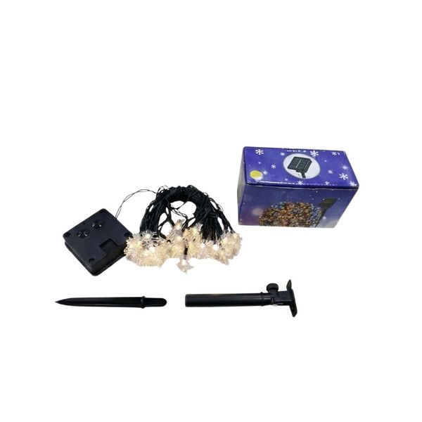 6m Solar Snowflake String Lights - 30 LED Warm White Fairy Lights - QYD-30