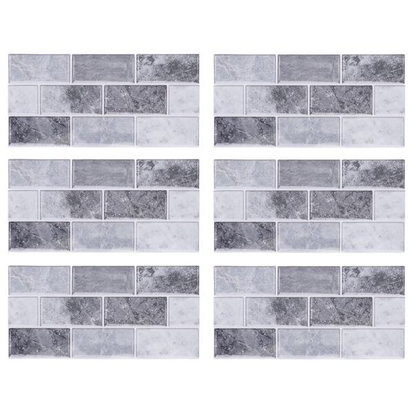 6 Sheet Peel Stick tile Backsplash Waterproof