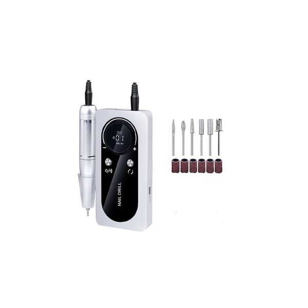 Portable Nail Drill &amp; Electric Nail File with 6 Drill Bits Kit