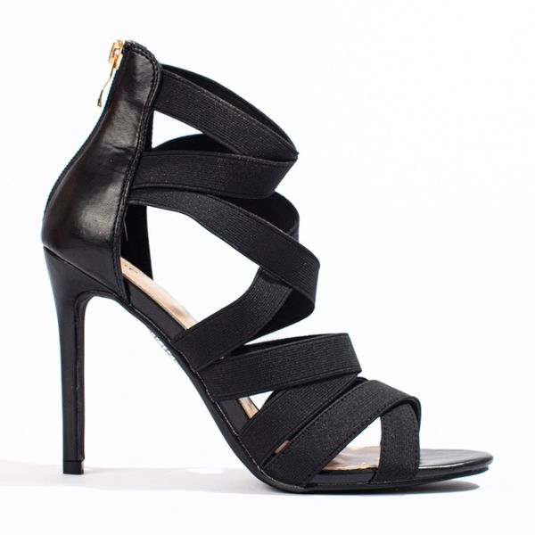 Strappy black Bandage Style Ladies Heels