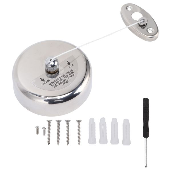 9ft Stainless Retractable Clothesline for Indoors