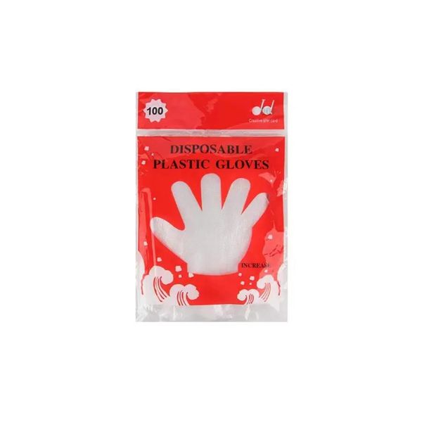 Waterproof Disposable Safety Household Transparent Plastic Gloves 100PCS