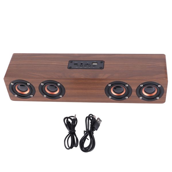 Bluetooth Speaker Surround Sound Retro Subwoofer Wooden Wireless Speaker
