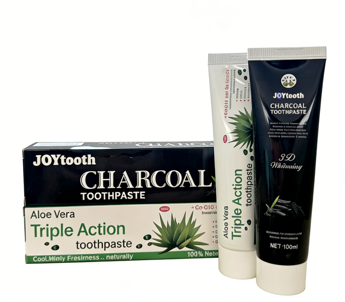 2-Pack Herbal Toothpaste Bundle - Activated Charcoal &amp; Aloe Gel