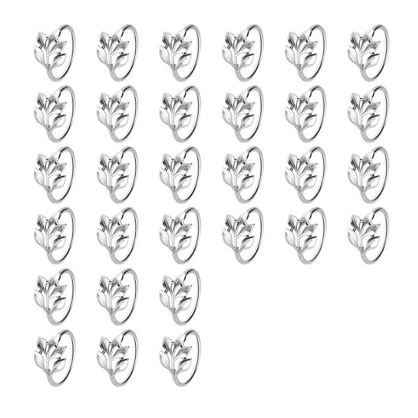 30Pcs Leaf Napkin Rings Set Metal Napkin Ring Holders Buckles