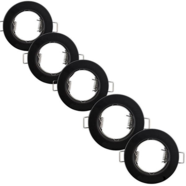 WHL&amp;E Matt Black Downlight Fitting - 5 Pack