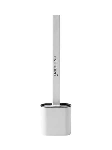 Set Of 2 Silicone Toilet Brush With Holder Stand