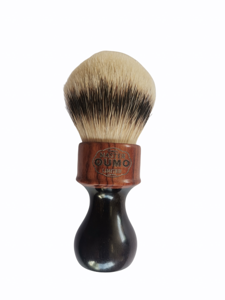 Shaving Brush Oumo Exotic Wood Silk Silvertip Knot