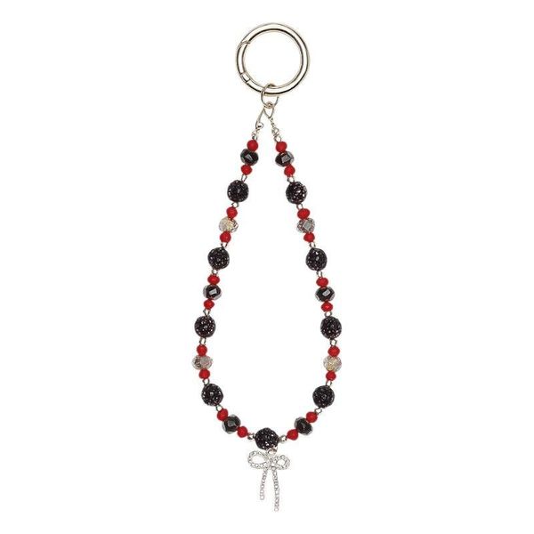 Rhinestone Bow Resin Beaded Mobile Phone Chain