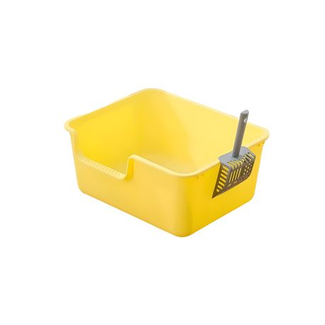 MEshine Large Open Cat Litter box With Litter Scoop-Yellow Image