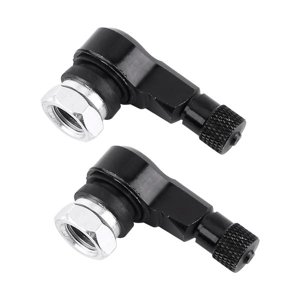 2pcs 90 Degree Universal Motorcycle Tire Valve Stems 11.3mm Black