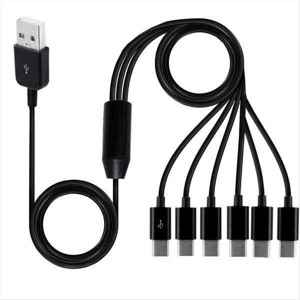 6-In-1 Usb Type C Splitter Cable C Data Transmission Charing Cable