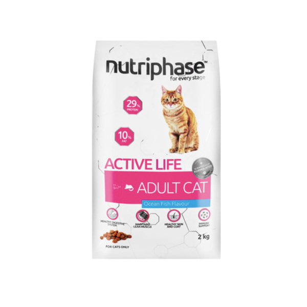 Nutriphase- Adult Ocean Fish Flavour Dry Cat Food 2kg x 4 Pack