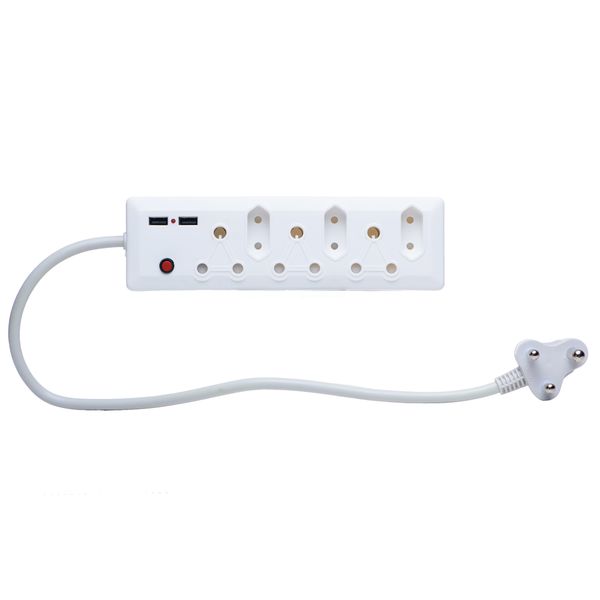RN-06 USB , 6 Way Multi Plug with 2 USB Ports