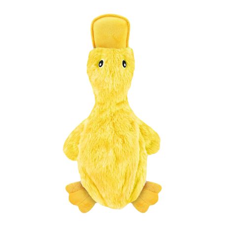 4" Crinkle and Squeaky Dog Plush Toy Chewer No Stuffing Duck Soft Squeaker Image