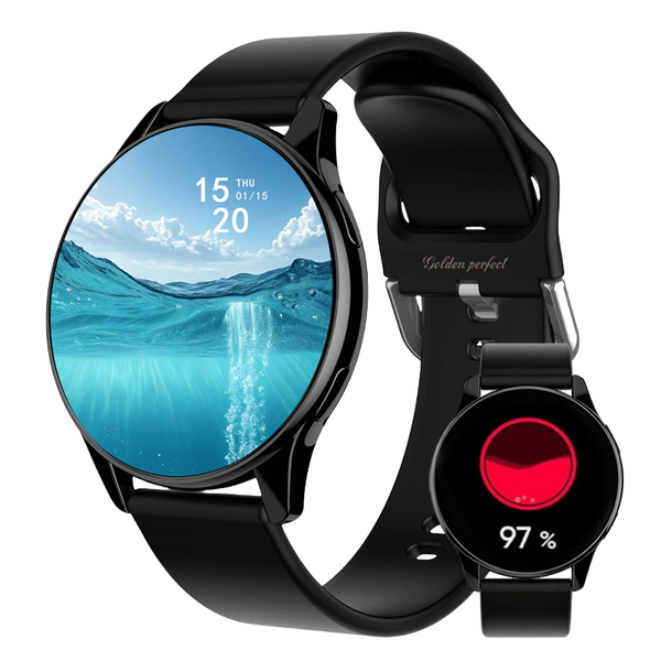 Smart Watch for Men - Minimalist Business Style with Black Strap