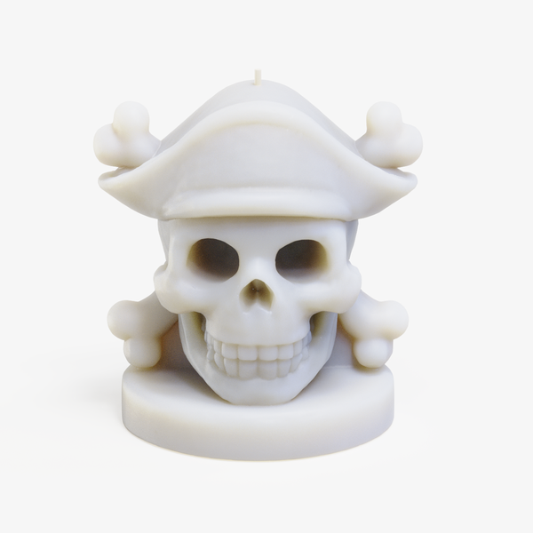 Skull and Cross Bones Halloween Candle