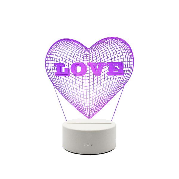 3D LED: LOVE Heart illusion Lamps Light|Smart Touch|Remote