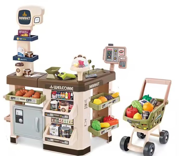 Kids-Up Supermarket Electric Cash Register Toy Shopping Cart Children Set