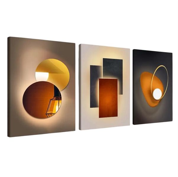Framed Wall Canvas 01 - 3 Pieces Set - 40 x 60cm