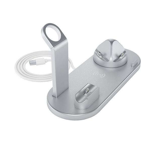3 in 1 Wireless Charging Dock Silver