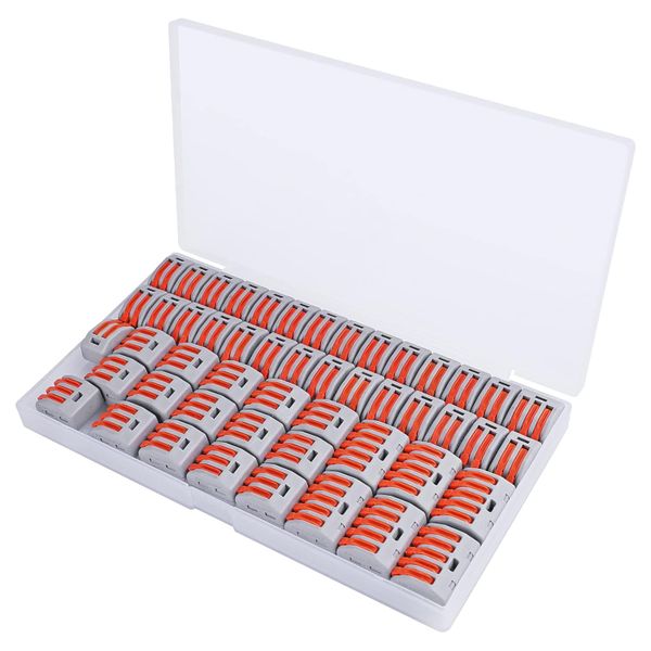 50 Pieces Lever Wire Electrical Connectors Nuts Assortment Kit