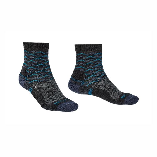 Bridgedale Hike Lightweight Merino Performance 3/4 Mens Sock - Grey/Blue