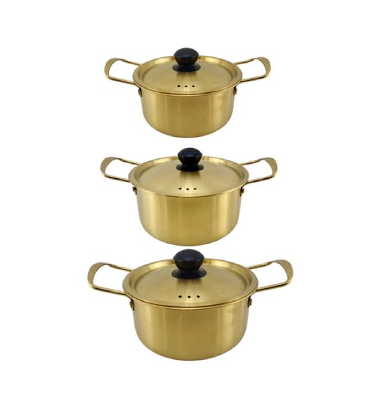 Stainless Steel Pot Set with Lids - 3 Piece