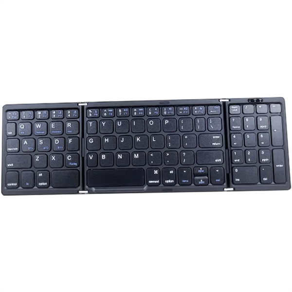 Foldable Bluetooth Keyboard Usb Rechargeable Wireless Keyboard Black