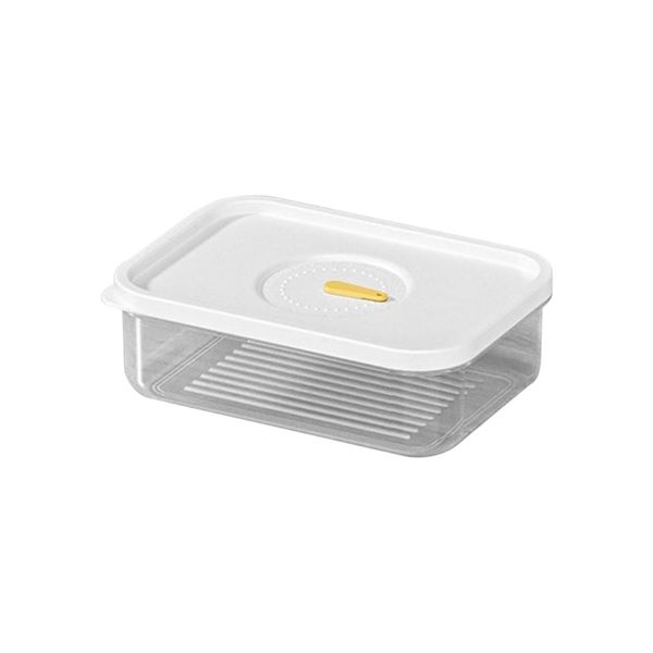 Food-Grade Refridgerator Storage Container - S - White/Transparent