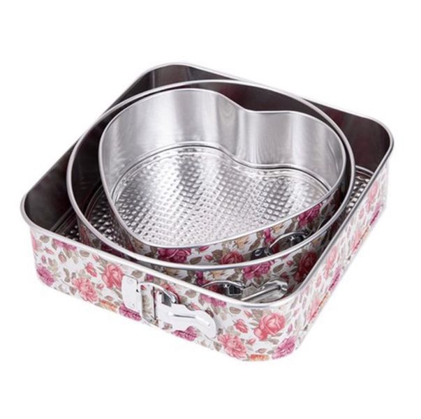 3 Piece Non-Stick Springform Cake Pan Metal Baking Cake Mold