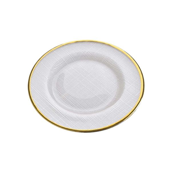 Glass Underplate Gold Trim - 33cm