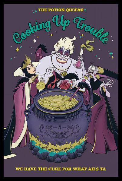 Disney (Villains) Poster with Black Frame