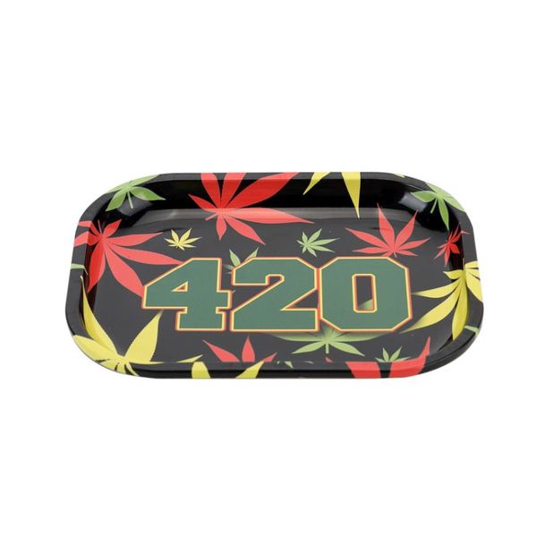 SoGood-Candy - Metal Rolling Tray - Cannabis Leaf 420