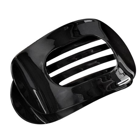 Glossy Oval Hair Claw Clip - Black Image