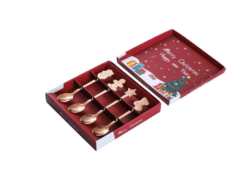 Christmas Spoons - Set of 4 - Rose Gold