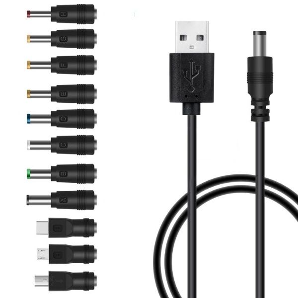 11 In 1 DC Power Cord USB MultiFunction Interchange Plug USB Cable