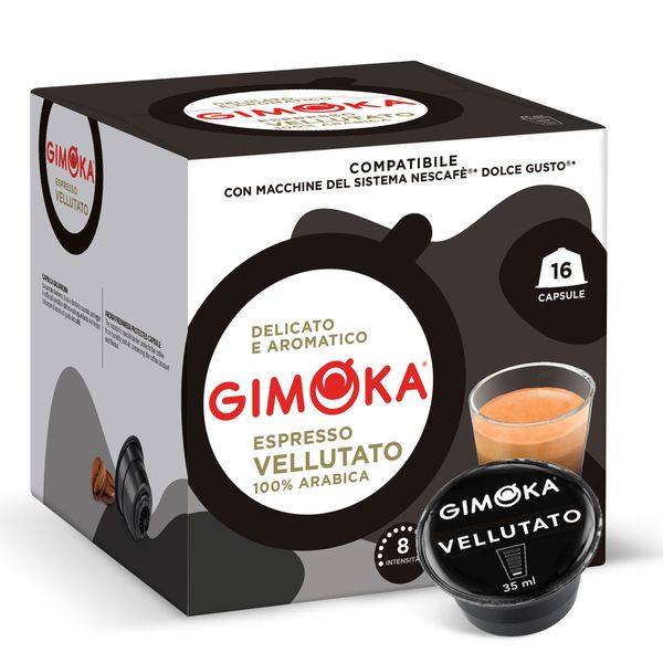 Gimoka Vellutato - 16 Nescafe Dolce Gusto Compatible Coffee Capsules
