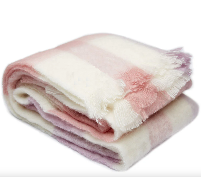 Luxurious Ingubo Mohair Mohair Wool Blanket Throw 180x130cm - Candyfloss
