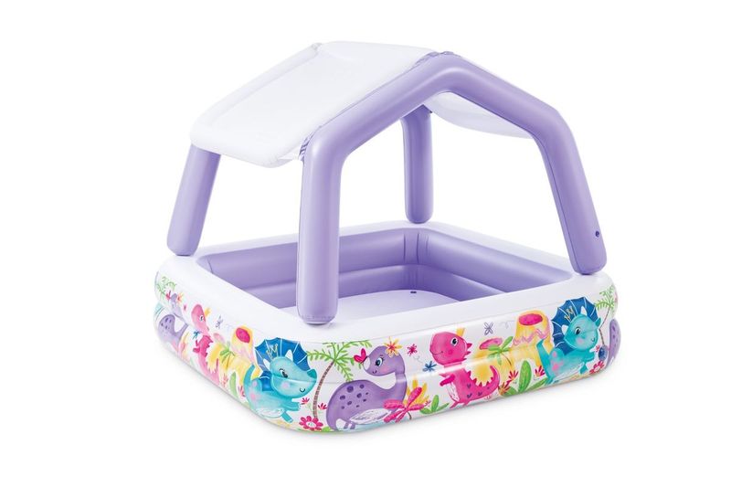 Sun Shade Inflatable Pool - With Detachable Canopy for Sun Protection
