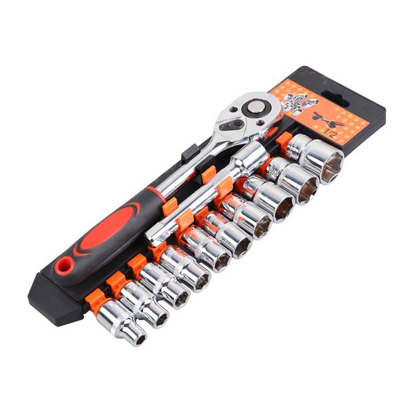 12-Piece Chrome Vanadium Socket Wrench Set.