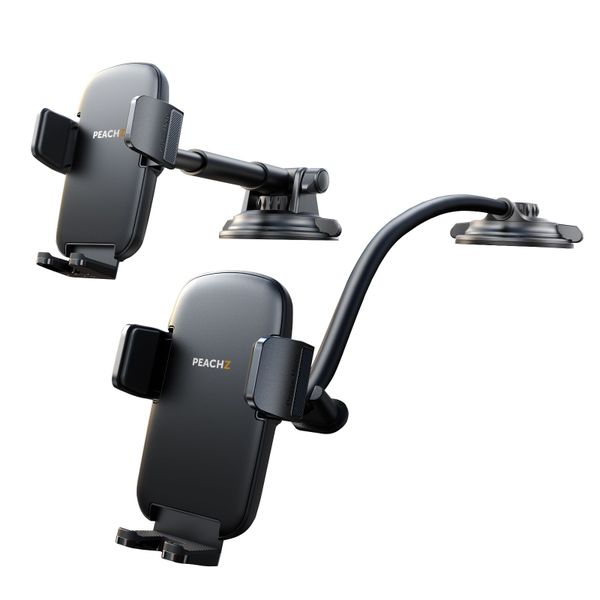Peachz-Phone Mount For Car DashboardWindshield Holder with 2 arm attachment