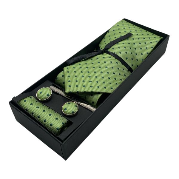 Men's 5-Piece Tie Set Podiluote - Green Dot Freshness