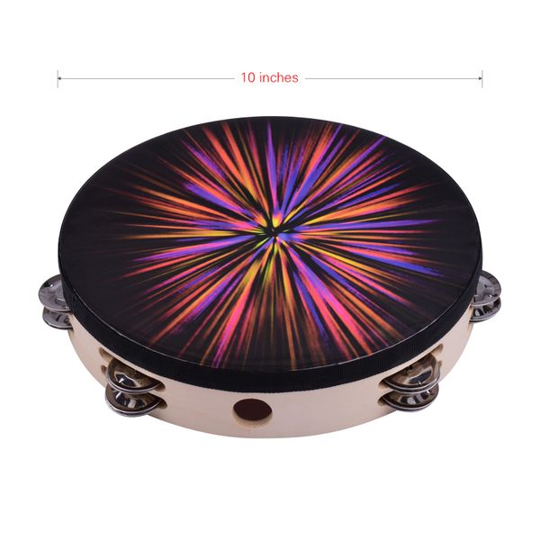 Tambourine for Adults 10 Inch Wooden Musical Toy