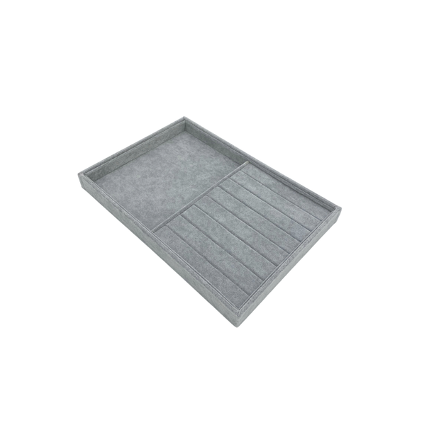 Velvet Jewellery Organiser Tray - Grey